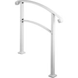 3-Step Handrails for Outdoor Steps Fits 1 or 3 Steps Matte White Stair Rail Wrought Iron Handrail V952-LTFS3BBSLG0000001V0