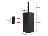 Matt Black Square Stainless Steel Bathroom Accessory Toilet Brush Holder Cup Set V1233-T87023BL