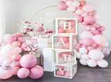 Baby Shower Decorationss Box,Baby Shower Decorations for Girl Boys Transparent Square Block V1369-AZ3-W-12661