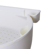 Strainer Bowl 2 Layer Fruit Colander Basket Plastic with Phone Bracket for Kitchen Food White V1294-YM0703-3118230064313