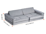 Modular Play Couch, Sectional Toddler Sofa with Armrests, 28D Sponge & Short Pile, Convertible V952-ZHETSF14JTHSOMUNU001V0
