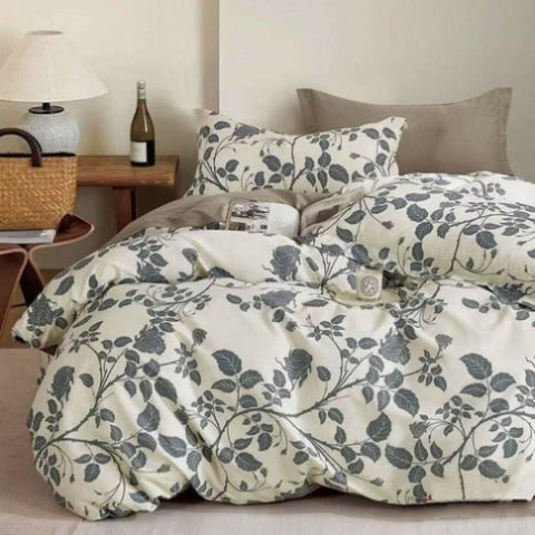 300TC Elisabeth Reversible Cotton Quilt Cover Set Queen V442-ATX-QUILTCS-300TCELISABETH-TAUPE-QS