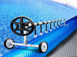 Aquabuddy Pool Cover 6.5x3m 400 Micron Silver Swimming Pool Solar Blanket 4m Roller PC-65X30-M-DX-BL-40ROL
