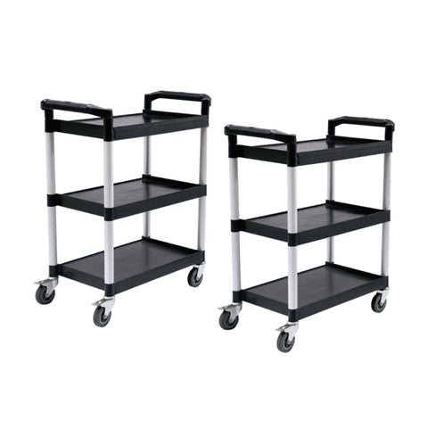 SOGA 2X 3 Tier Food Trolley Portable Kitchen Cart Multifunctional Big Utility Service with wheels FOODCART1517X2