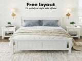 Artiss Bed Frame Double Size Wooden White RIO WBED-D-004D-137-AB
