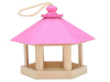 Wooden Bird Feeder Hanging Hexagonal House Shape Pet Bird Feeder Garden Decoration V1294-YM0901-3111210122411