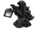LED Halloween Ornament Resin Witch Sculpture Statue Lantern for Garden Terrace FestivalsBlack V1294-YM0710-3119210219012