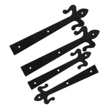 1 Set Black Garage Door Hardware with Flat Embossed Decorative Hinges for and Stylish Door Support V1369-AZ3-W-20716