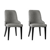 Artiss Dining Chairs Set of 2 Linen Fabric Grey BA-TW-V17-DIN5901-GYX2