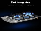 Devanti Gas Cooktop 30cm 2 Burner Silver CT-GAS-2B-C-SS