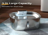 Stainless Steel Cat Water Fountain - 108oz/3.2L Pet Water Fountain Cordless with Motion Sensor, 4 V1107-134-08930-SLR-19CM