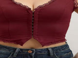 2-Pack Red French Vintage Lace Splice Camisole - Slim Fit Halter Top with Back Detail and V888-ELOSUNG39525