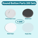 200 Sets 58mm Blank Pin Back Buttons Parts for Button Maker Machine 58mm, Round Badge V1258-DP02-C-1338