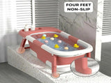 CARLA HOME Foldable Baby Bath Tub with Collapsible Toddler - Pink V178-36509