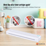 Tooleroo Portable A4 Thermal Printer White Paper Kit - Wireless and Inkless V238-SUPDZ-40903265648720