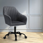 Artiss Office Chair Velvet Seat Dark Grey OCHAIR-H-DL22-GY