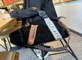 Minimalist Stylish Multi-Function Bag, PU Material, Contrast Stitching & Rhinestone, Shoulder / V1232-DJXK-DRL-001