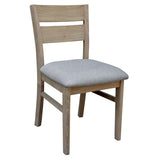 Tyler 2pc Set Dining Chair Fabric Seat Solid Acacia Timber Wood Brushed Smoke V315-VOD-LARS-02-2PC-KIT