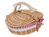 Wicker Picnic Basket with Removable Liner Empty Picnic Hamper Basket with Lid and Handle for Easter V1294-YM0901-3111250051111