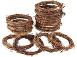 16 Pcs Small Natural Rattan Grapevine Circle Wreath Forms Branch Decorative Twig for Front Door V1369-AZ3-W-15744