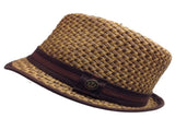 GOORIN BROTHERS Eric B Trilby Fedora Hat Bros Woven Paper Straw in Brown V563-GOORIN-100-4432-BRWN-XL