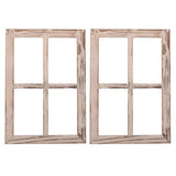2Pcs Decorative Wooden Faux Window Frame Rustic Country Wall Art V1370-AZ4-18110