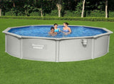 Bestway Swimming Pool Steel Frame Round Pool Set 457cm w/ Filter Ladder 17430L BW-POOL-R-460-56385