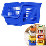 Stackable Plastic Storage Basket Closet Organizer Bin Foldable Clothes Organizer Storage Drawer V1369-AZ3-W-14497