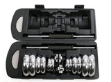 20KG Chrome Dumbbell Set Weight Dumbbells Home Gym Training Fitness BarBell Case V610-GYM-DUM-20KG-SIL