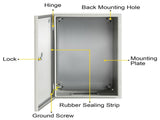 NEMA Steel Enclosure, 20 x 12 x 10'' NEMA 4X Steel Electrical Box, IP66 Waterproof & Dustproof, V952-DQXJSTCFS50X30X25V0
