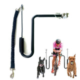 Ride with Your Best Friend Durable Steel Bike Dog Leash with Shock-Absorbing Spring for Safe, V1341-ZY-N4FS5URT-BLACK