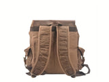 Retro Waxed Canvas Backpack, Crazy Horse Leather Large Capacity, Waterproof Outdoor Travel, V1232-FBSJB-002