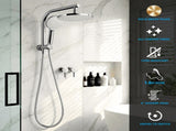 Cefito 9'' Rain Shower Head Set Handheld Round High Pressure Twins Tap Chrome SHOWER-A1-RO-9-SI-TAP-RO