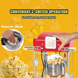 VEVOR Popcorn Popper Machine Tabletop Popcorn Maker 300W 2.5 Oz Red V952-TSBMHJHS25OZ32RWAV3