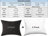 18" x 18" Throw Pillows, Outdoor Waterproof Pillows with Inserts, Square Decorative Pillows for V1258-DP02-C-3195