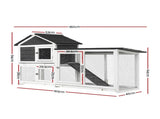 i.Pet Chicken Coop Rabbit Hutch Extra Large Wooden Run Cage House With Run Cage PET-CH-3TRAY-GR-AB