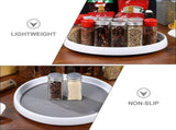 White Rotating Spice Rack Kitchen Organizer with Non- Base, Large Capacity 30cm Plastic Turntable V1369-AZ3-W-18146