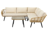 Gardeon 4-Piece Modular Outdoor Sofa Set with Cushions 5 Seater Rattan Furniture ODF-SOFA-4PCS-RATTAN-NTL-AB
