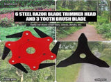 Universal Steel Weed Eater Blades - 6 Mn65 Metal Replacement Blades for Efficient Cutting - Durable, V1366-AZ2-W-24236