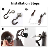 Outdoor Dinner Bell, Rustic Large Cast Iron Wall Mounted Metal Door Bell for Farm House Outside V1370-AZ4-10414