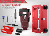 10-Piece Door Hinge Lock Installation Kit with Adjustable Router Template, Hole Saw, Drill Bits V1341-ZY-LRWPACN6-RED