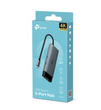 TP-Link UH5020C USB Type-C 5 in 1 Hub, 4K60Hz HDMI, 100W Power Delivery, 1 USB-C Data Port, 2 V1202-V2-USTL-UH5020C