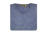 100% Shetland Ragg Wool V Neck Knit Jumper Pullover Mens Sweater Knitted - Sky - 3XL V563-SW-VN-SKY40-3XL