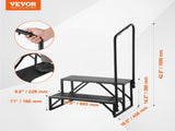RV, 2-Step RV Stairs, 199.58KGS Load Capacity, Thickened Carbon Steel, With Handrail, Non-Slip V952-FCBTGDKGDKHJ7940CV0