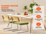 Rattan Chairs, Set of 2, Mid Century Modern Dining Chair, Upholstered Velvet Accent Chair with V952-TBYCYTERLS206AHX9V0
