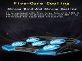 Laptop Cooling Pad Five-Core Cooling Foldable Stand Adjustable Stand Laptop - Blue - Size Universal V1102-889-18894-BLU-UNIVERSAL