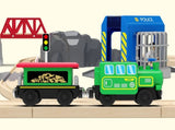Wooden Train Accessories Battery Operated Locomotive Train, Remote Control Train for Track Set, V1192-AZ-W-15003