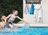 Pool Racks with Shelf Outdoor Pool Decor Wall Mount Hooks Holder with 8 Hooks V1369-AZ3-W-08290