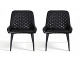 Artiss 2x Dining Chairs Retro PU Leather Kitchen Lounge Cafe Accent Chair Black DINC-B-B02-BKX2