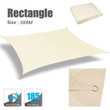 3m x 3m Waterproof UV-Protective Sun Sail for Garden Terrace Pool and Camping, 3X4M, Beige V1188-MS-325-0993